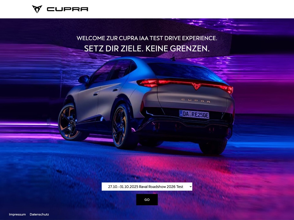 Projektvorschau von cupra-testdrive.de